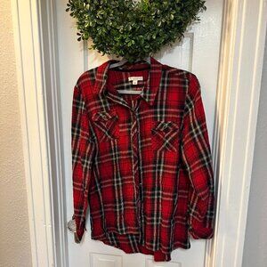 Do Est. 1962 Red and Black Plaid Button Down-Size Large